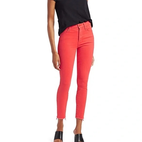 Free People Mother Denim High Waisted Rascal Ankle Fray in Chalk It Up size  30 - Picture 2 of 8